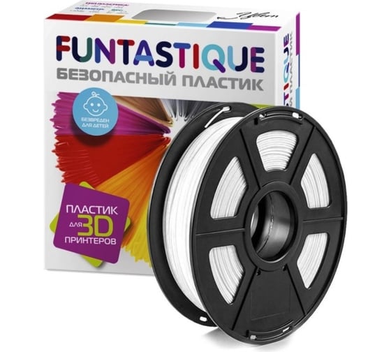 Пластик в катушке FUNTASTIQUE abs, 1.75 мм, 1 кг, белый ABS-1KG-WT картинка