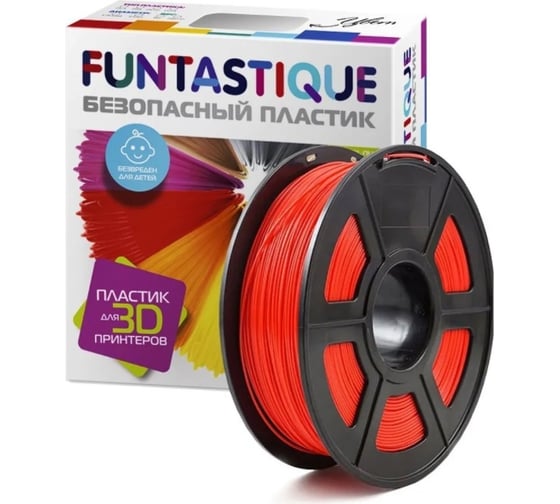 Пластик в катушке FUNTASTIQUE abs, 1.75 мм, 1 кг, красный ABS-1KG-RD картинка