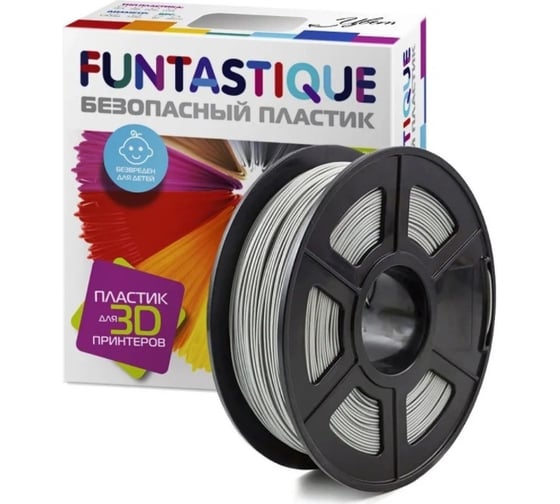 Пластик в катушке FUNTASTIQUE abs, 1.75 мм, 1 кг, серый ABS-1KG-GY картинка