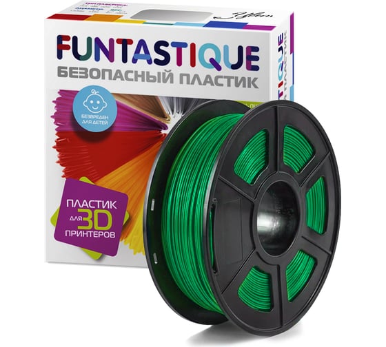 Пластик в катушке FUNTASTIQUE petg, 1.75 мм, 1 кг, изумрудный PETG-1KG-EM картинка