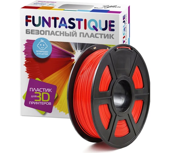 Пластик в катушке FUNTASTIQUE petg, 1.75 мм, 1 кг, красный матовый PETG-1KG-RM картинка