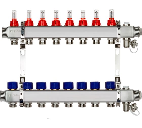 Комплект коллекторов Ридан SSM-8RF set с расходомерами и кронштейнами, 8 контуров 088U0958R картинка