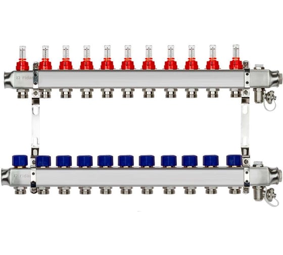 Комплект коллекторов с расходомерами и кронштейнами Ридан SSM-11RF set 11 контуров 088U0961R картинка