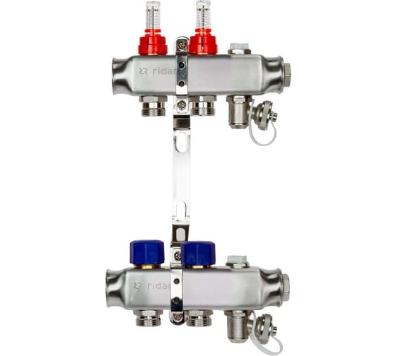 Комплект коллекторов с расходомерами и кронштейнами Ридан SSM-2RF set 2 контура 088U0952R картинка