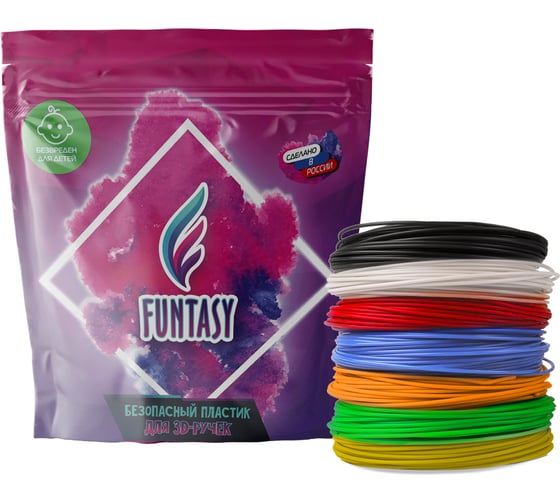 Комплект для 3д ручек Funtasy petg пластик, 7 цветов по 5 метров PETG-SET-7-5-1 картинка