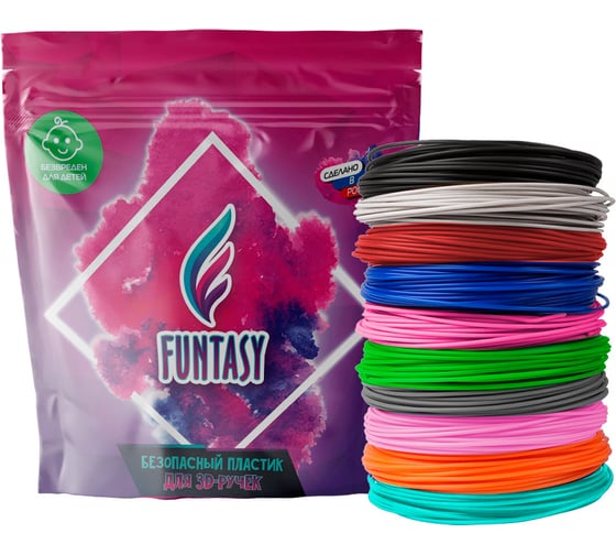 Комплект для 3д ручек Funtasy petg пластик, 10 цветов по 5 метров PETG-SET-10-5-1 картинка