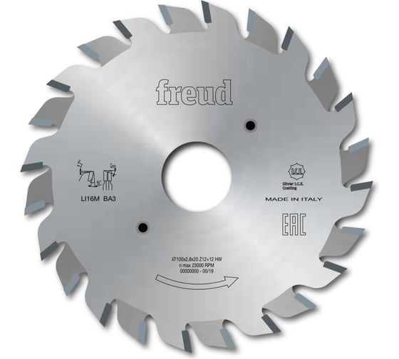 Диск пильный 100×2.8-3.6×22 мм, Z12+12, HM Freud Li16M BB3 картинка