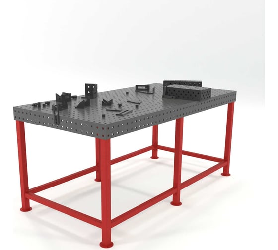 Сварочный стол Flamet с оснасткой, 1000×2000 Expert 12 мм, подстолье с перемычками ОPBK-1000×2000-12 картинка