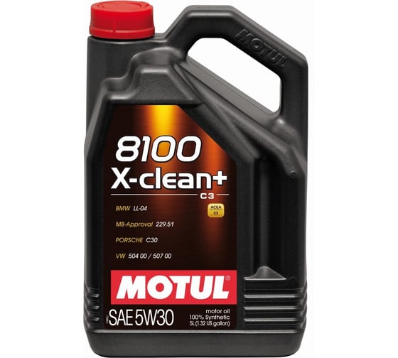 Моторное масло MOTUL 8100 X-clean+ синтетическое, SAE 5W30, 5 л 111684 картинка