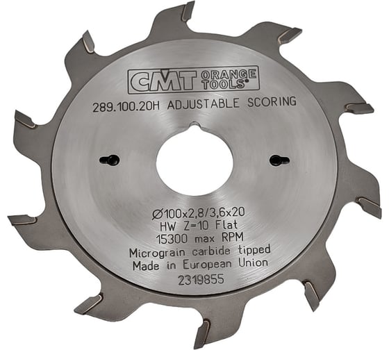 Диск пильный подрезной регулируемый (100х20х2.8-3.6 мм; Z=10+10) CMT 289.100.20H картинка