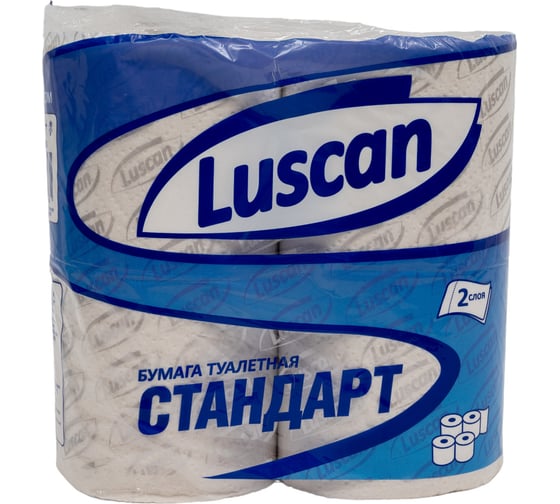 Туалетная бумага Luscan Standart 2 слоя, белая, 4 рулона 317381 картинка