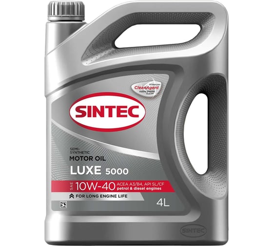 Моторное масло Sintec LUXE 5000 SAE 10W-40, API SL/CF, полусинтетическое. 4 л 600232 картинка