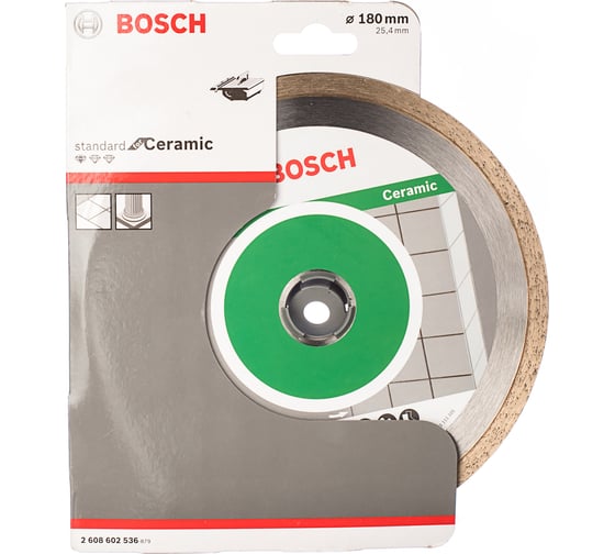 Диск алмазный отрезной STANDARD for Ceramic (180х25.4 мм) для настольных пил Bosch 2608602536 картинка