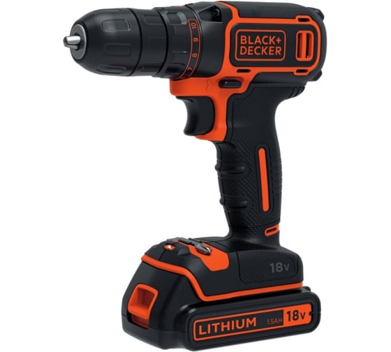 Аккумуляторная дрель-шуруповерт Black+Decker BDCDC18KB картинка