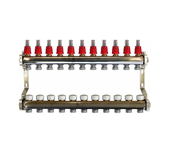 Коллекторный блок для теплого пола 1×3/4EU отв.-11 Gekon GK 74111 картинка