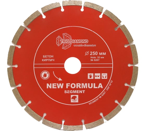 Диск алмазный отрезной Сегментный New Formula (250х32/25.4 мм) TRIO-DIAMOND S207 картинка