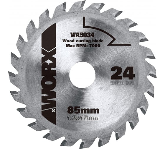 Пильный диск (24Т; 85×1.2×15 мм) твердосплавный WORX WA5034 картинка