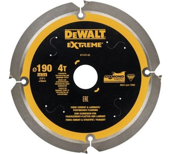 Диск пильный по фиброцементу (190×30 мм; 4T) DEWALT DT1472-QZ картинка