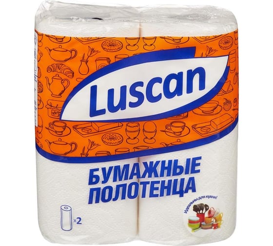 Бумажные полотенца Luscan 2 слоя, белые, 2 рулона по 12.5 метров 317393 картинка