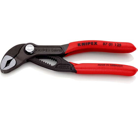 Переставные клещи Knipex Cobra, 27 мм (1″), 125 мм, серые, 1К ручки, KN-8701125SB картинка