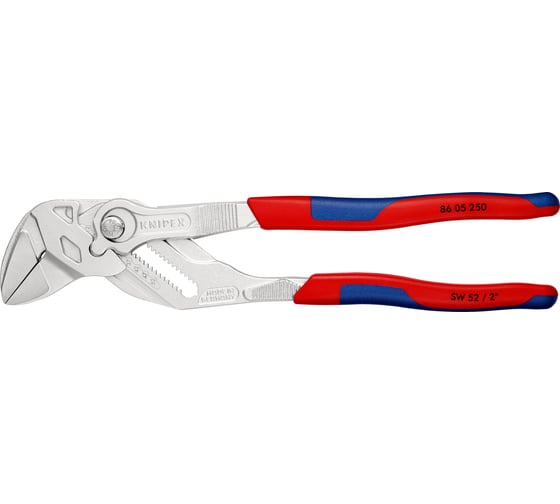 Переставные клещи-ключ Knipex 52 мм (2″), длина 250 мм, хром, 2К ручки, KN-8605250SB картинка