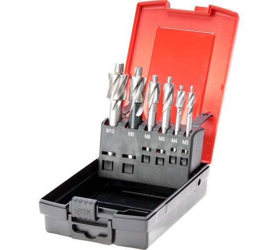 Набор цековок (6 шт; 180 градусов; М3-M10; HSSE) Bucovice Tools 853801 картинка