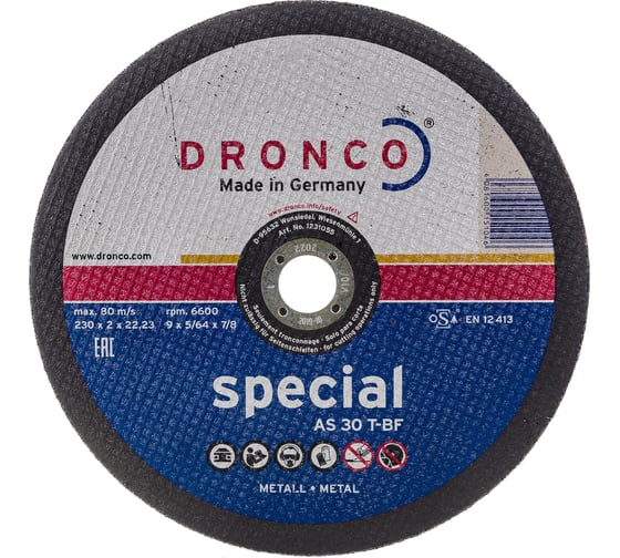 Диск отрезной по металлу Special AS30T (230x2x22.23 мм) DRONCO 1231055100 картинка