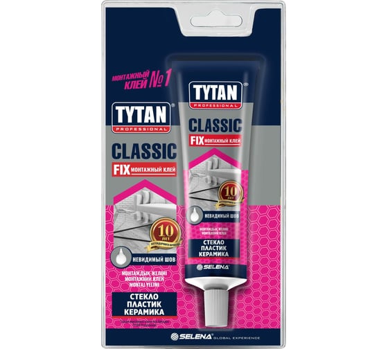 Монтажный каучуковый клей TYTAN PROFESSIONAL CLASSIC FIX прозрачный 100 мл 388 картинка