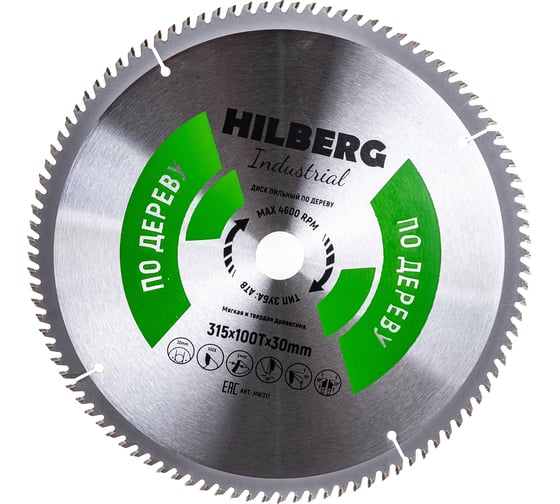 Диск пильный Industrial Дерево (315×30 мм; 100Т) Hilberg HW317 картинка