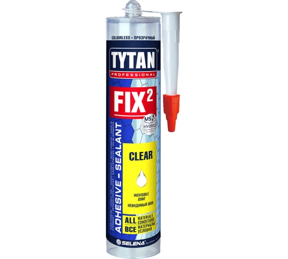 Клей-герметик Tytan PROFESSIONAL Fix2 Clear прозрачный 290 мл 73914 211359 картинка