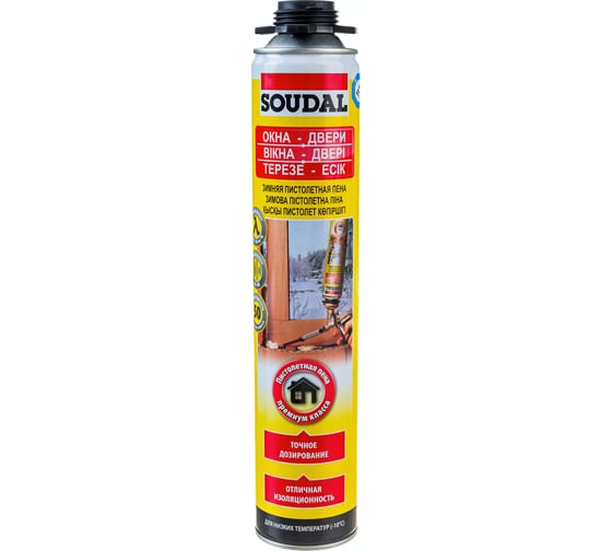 Зимняя пистолетная пена SOUDAL желтая 50 115003 картинка