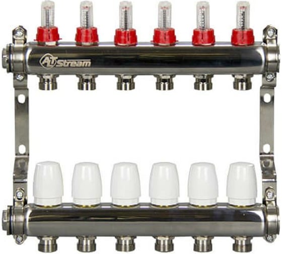 Коллекторная группа с расходомерами из нержавеющей стали Altstream 1″х3/4″ 11 выходов 005070110 картинка