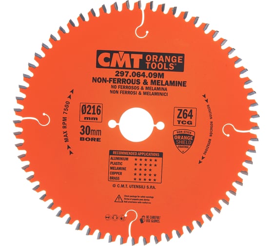 Диск пильный по цветным металлам (216×30х2,8/2,2 мм; 64Т) CMT 297.064.09M картинка