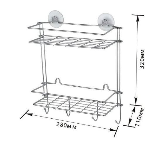 Настенная полка NOVADOM 2-х ярусная, 280x110x320 мм E-112 картинка